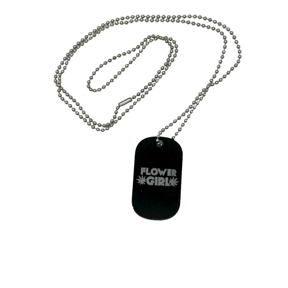 Flower Girl - Dog tag necklace